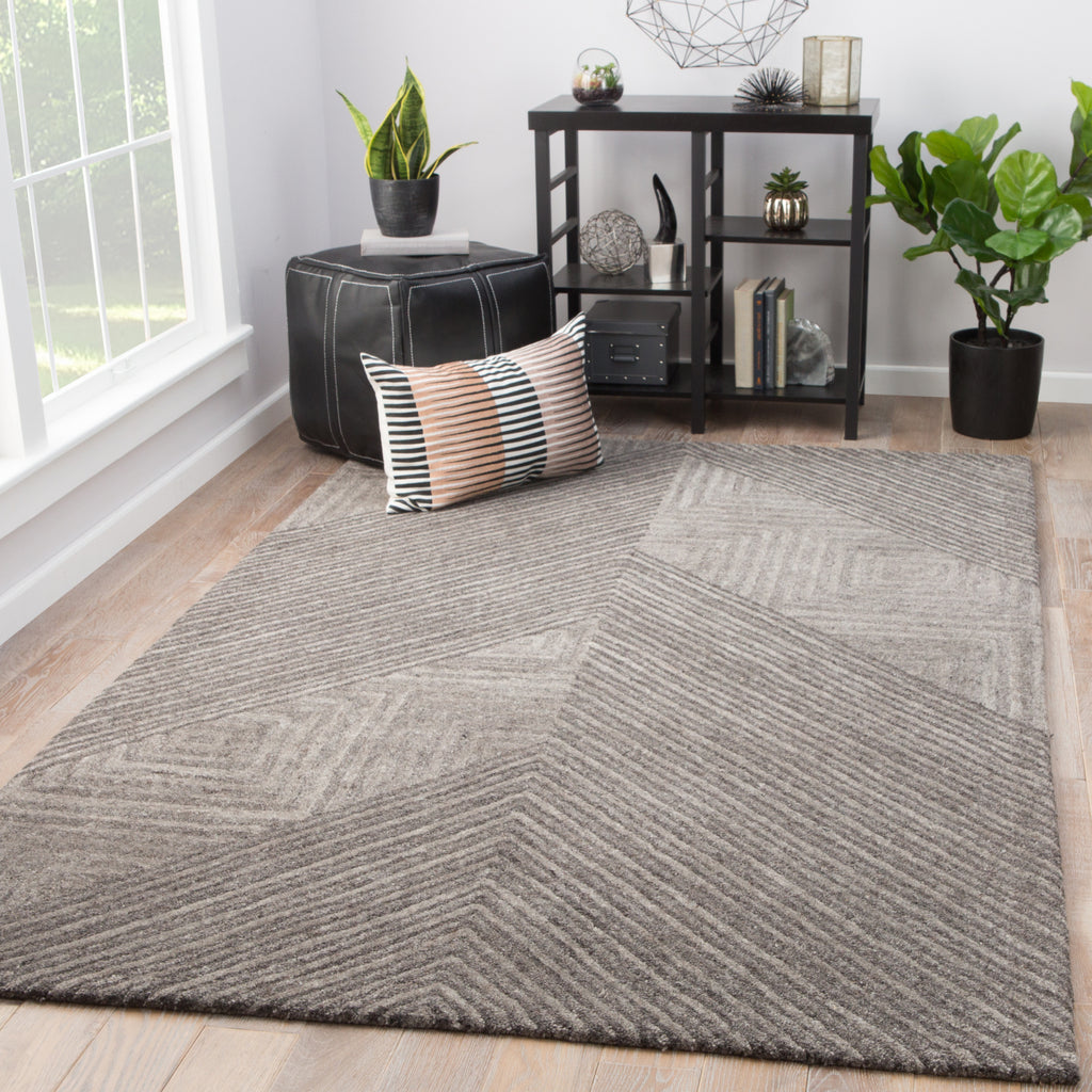 Jaipur Living Asos Nate AOS01 Gray Area Rug Lifestyle Image Feature