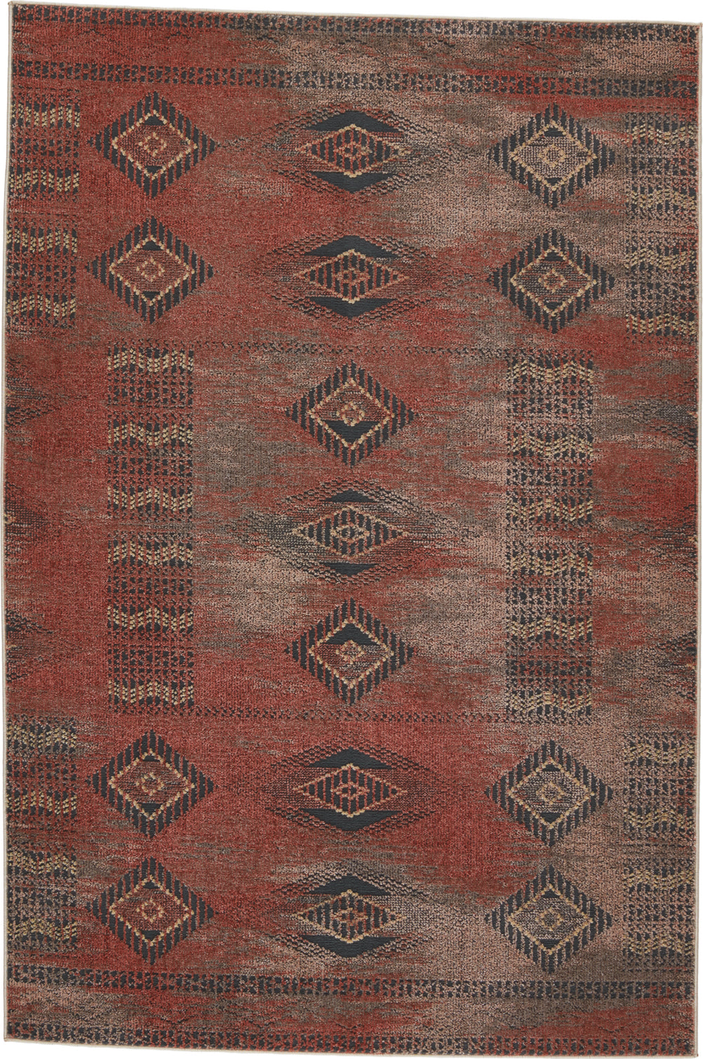 Jaipur Living Artigas Abrego ARG02 Red/Gray Area Rug by Vibe- Top Down