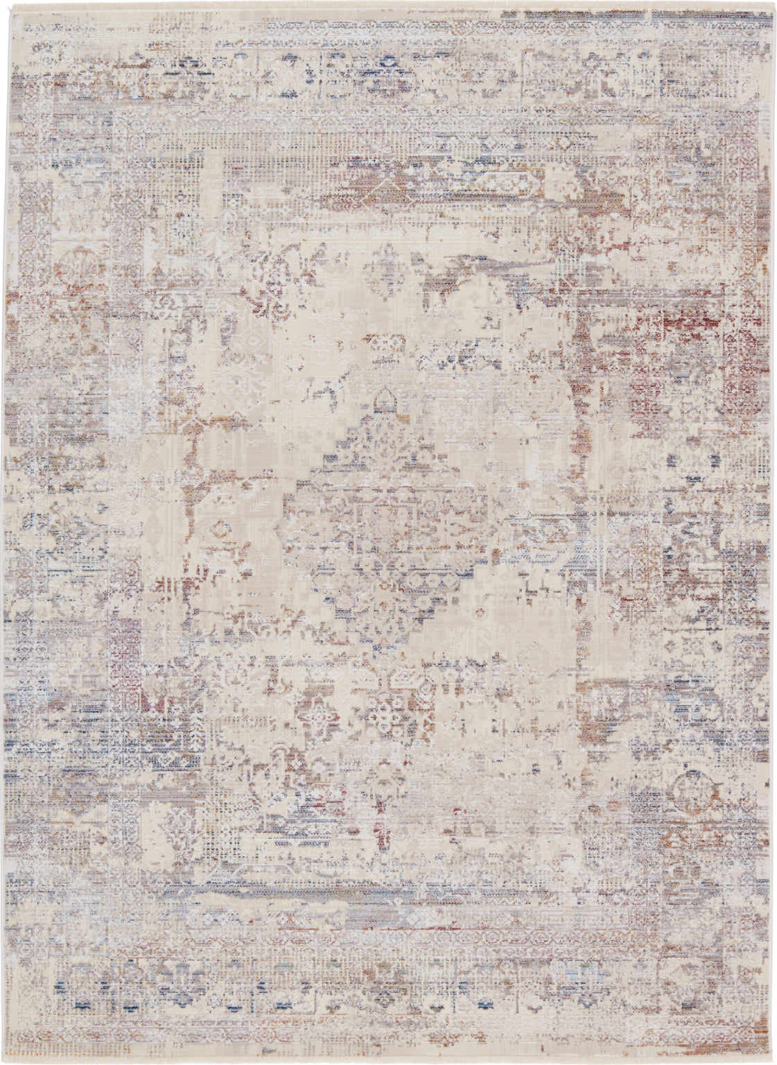 Jaipur Living Audun Riven AUD03 Cream/Multicolor Area Rug by Vibe - Top Down