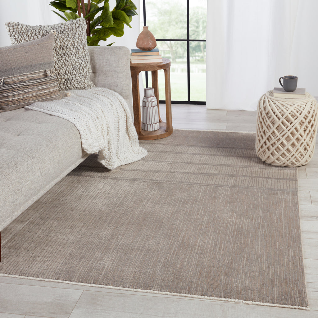 Jaipur Living Aura Ewan AUR04 Taupe/Gray Area Rug - Top Down