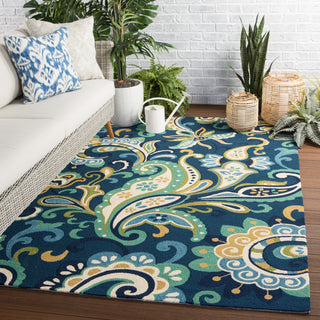 Jaipur Living Barcelona I-O Calico BA23 Blue/Green Area Rug Lifestyle Image Feature