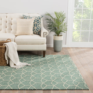 Jaipur Living Barcelona I-O Estrellas BA67 Green/Cream Area Rug Lifestyle Image Feature