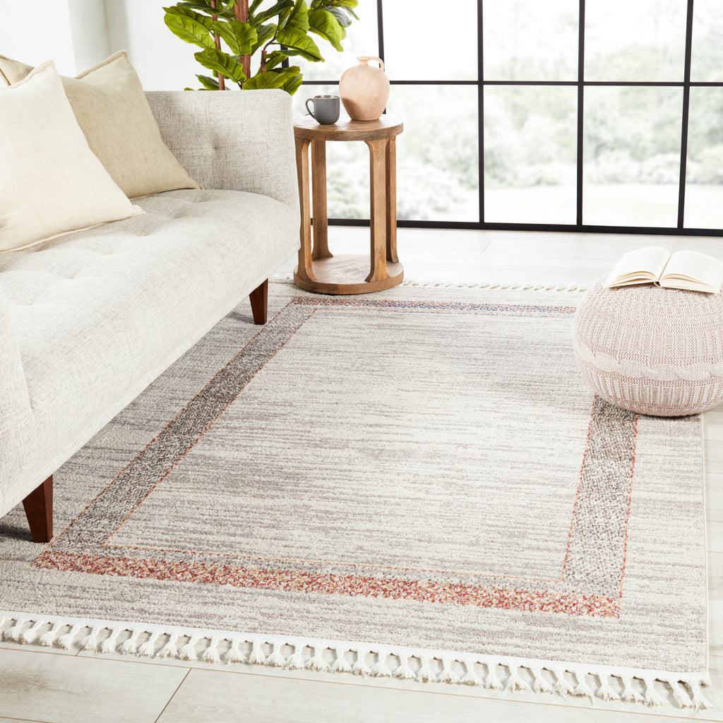 Jaipur Living Bahia Adalet BAH03 Light Gray/Clay Area Rug by Vibe Lifestyle Image Feature