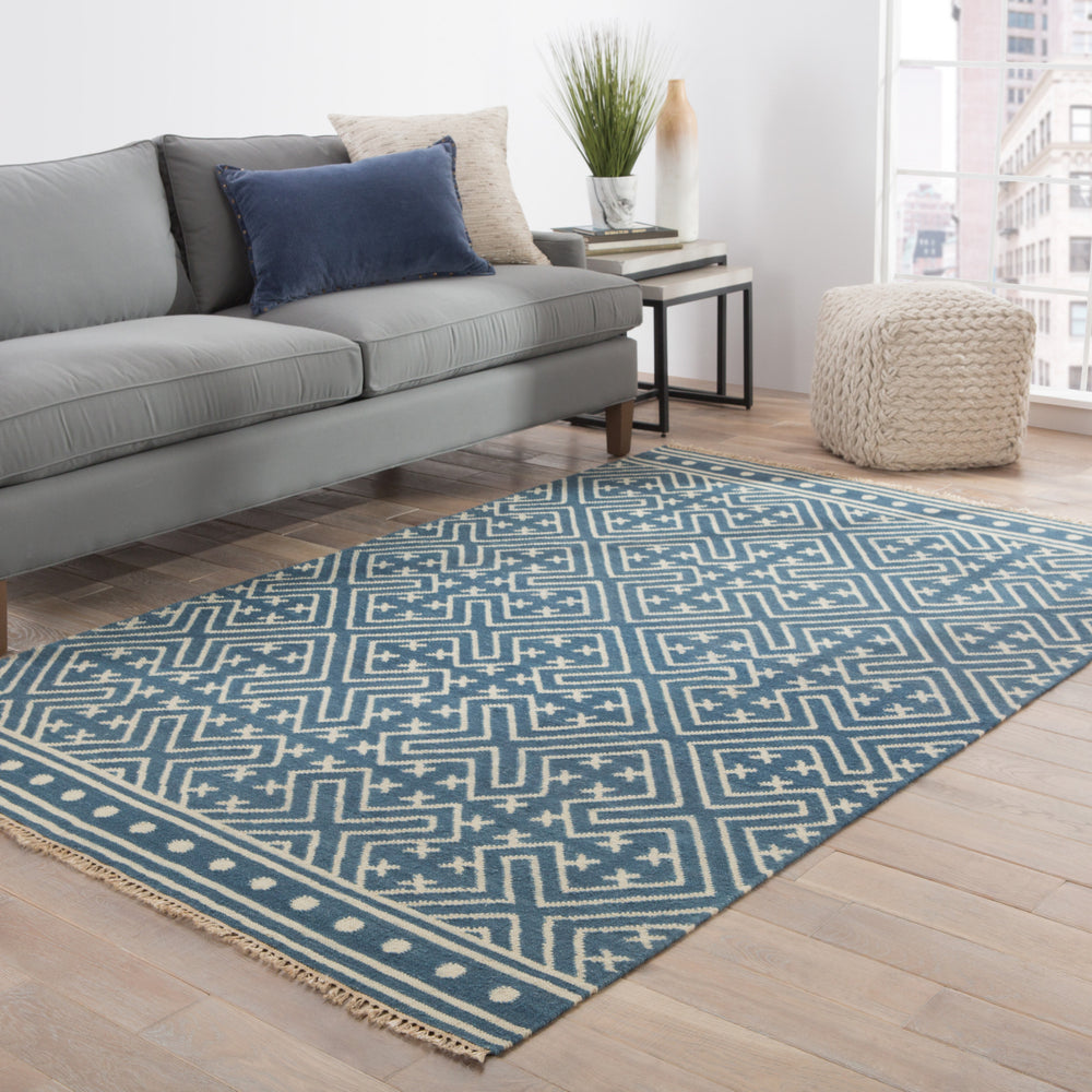 Jaipur Living Batik Lahu BAT03 Blue/White Area Rug Lifestyle Image Feature