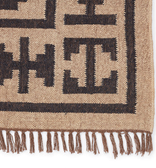 Jaipur Living Bedouin Jaima BD24 Beige/Black Area Rug - Corner Close Up Image