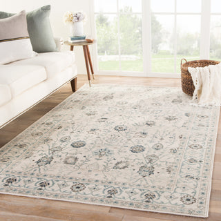 Jaipur Living Berkeley Bellamy BER10 Ivory/Blue Area Rug Lifestyle Image Feature