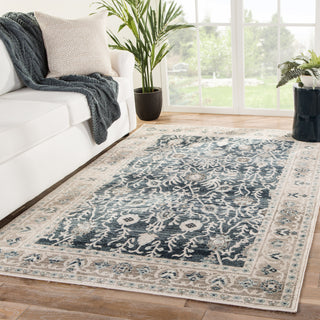 Jaipur Living Berkeley Bellamy BER11 Dark Blue/Light Gray Area Rug Lifestyle Image Feature