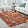 Jaipur Living Blue Garden Party BL05 Red Area Rug Lifestyle Image Feature