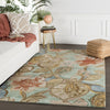 Jaipur Living Blue Petal Pusher BL71 Green/Multicolor Area Rug Lifestyle Image Feature