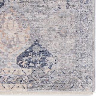 Jaipur Living Ballad Rune BLA09 Gray/Navy Area Rug - Corner Close Up Image