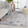 Jaipur Living Ballad Rune BLA09 Gray/Navy Area Rug Lifestyle Image Feature