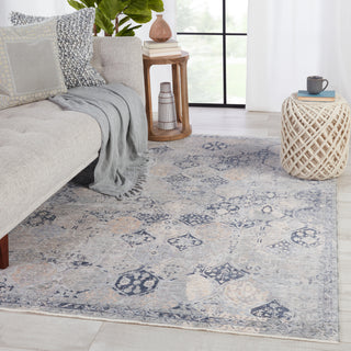 Jaipur Living Ballad Rune BLA09 Gray/Navy Area Rug Lifestyle Image Feature