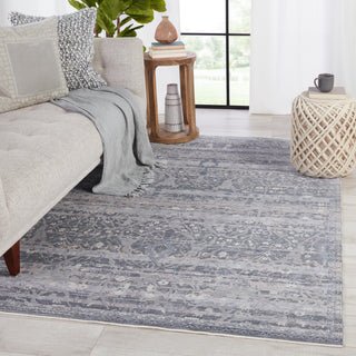 Jaipur Living Ballad Evolet BLA10 Gray/Blue Area Rug Lifestyle Image Feature