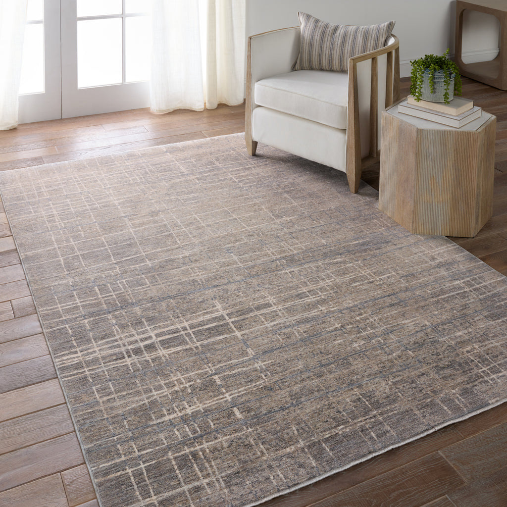 Jaipur Living Ballad Pinon BLA14 Silver/Taupe Area Rug Lifestyle Image Feature