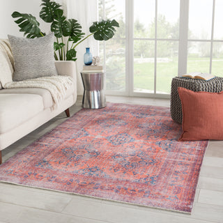 Jaipur Living Boheme Menowin BOH06 Orange/Blue Area Rug Lifestyle Image Feature