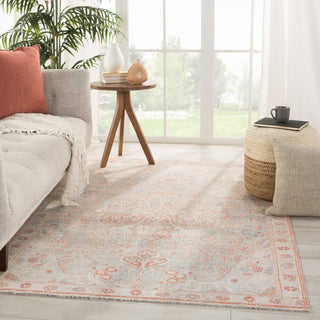 Jaipur Living Boheme Fay BOH15 Orange/Light Blue Area Rug Lifestyle Image Feature