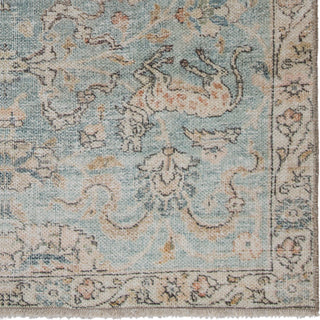 Jaipur Living Boheme Stag BOH17 Teal/Gold Area Rug- Corner Close Up