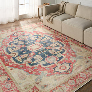 Jaipur Living Boheme Kadi BOH23 Red/Blue Area Rug Lifestyle Image Feature