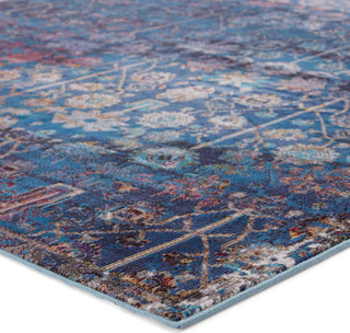 Jaipur Living Borealis Izar BOR01 Blue/Red Area Rug by Vibe - Corner Image