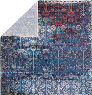 Jaipur Living Borealis Izar BOR01 Blue/Red Area Rug by Vibe - Backing Image