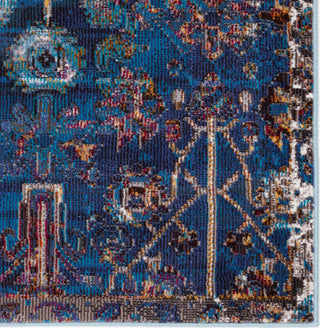 Jaipur Living Borealis Izar BOR01 Blue/Red Area Rug by Vibe - Corner Close Up Image