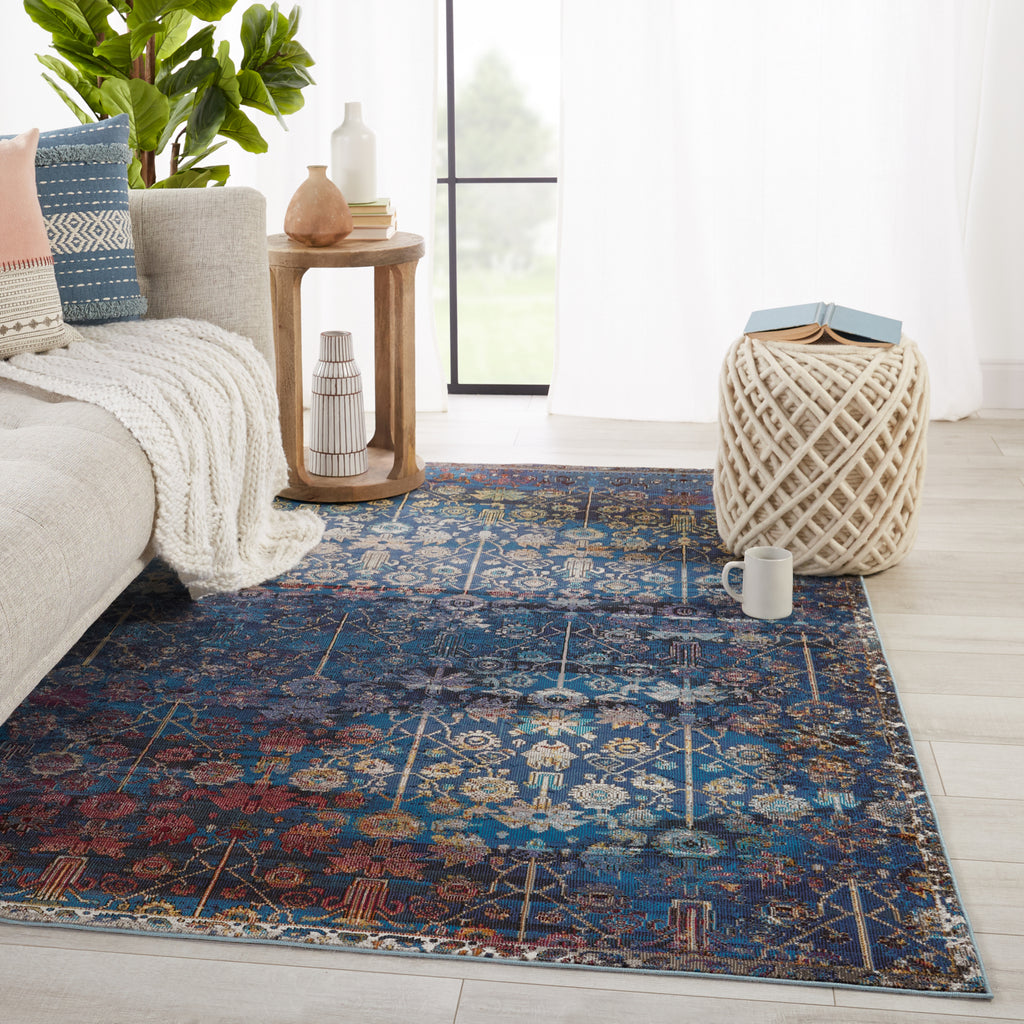 Jaipur Living Borealis Izar BOR01 Blue/Red Area Rug by Vibe Lifestyle Image Feature