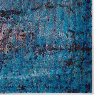 Jaipur Living Borealis Hoku BOR08 Blue/Brown Area Rug by Vibe - Corner Close Up Image