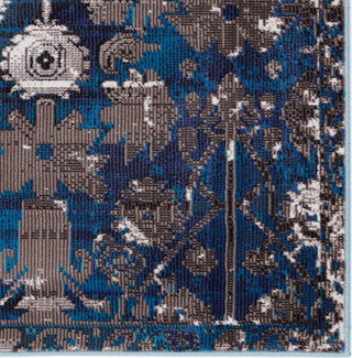 Jaipur Living Borealis Izar BOR10 Blue/White Area Rug by Vibe - Corner Close Up Image