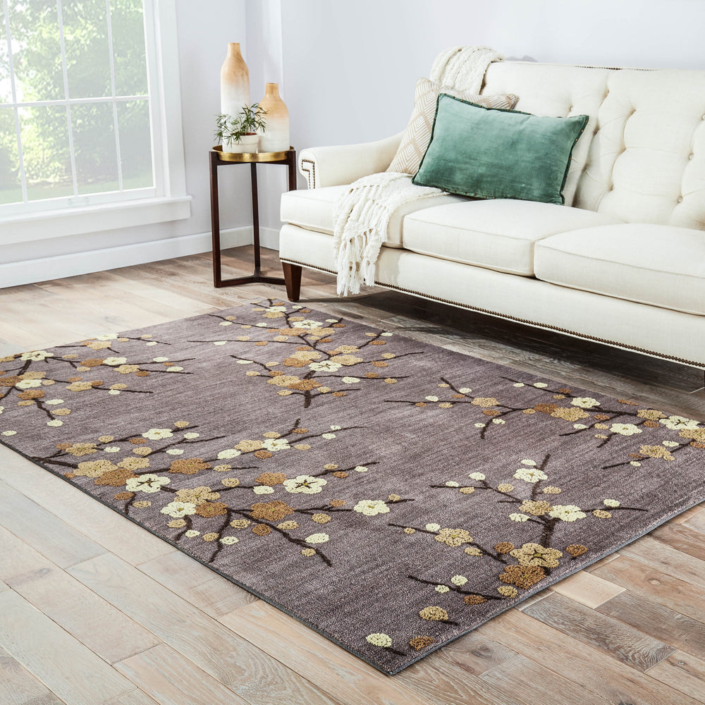 Jaipur Living Brio Cherry Blossom BR16 Gray/Gold Area Rug Lifestyle Image Feature