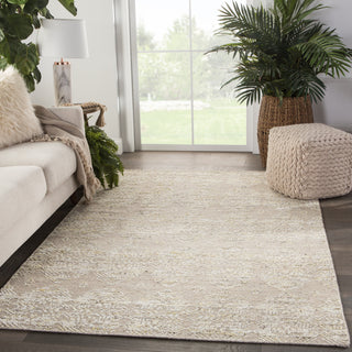 Jaipur Living Burke Dentelle BRK02 Beige/Gold Area Rug Lifestyle Image Feature