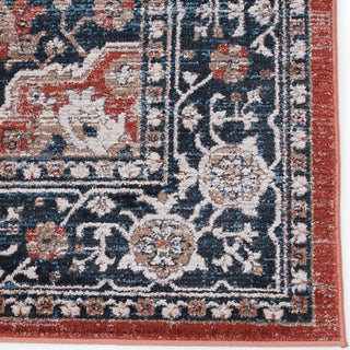 Jaipur Living Byzantine Palama BYZ04 Navy/Red Area Rug by Vibe Corner Close Up Image