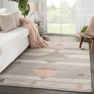 Jaipur Living Carolina Meyer CAL02 Gray/Pink Area Rug Lifestyle Image Feature