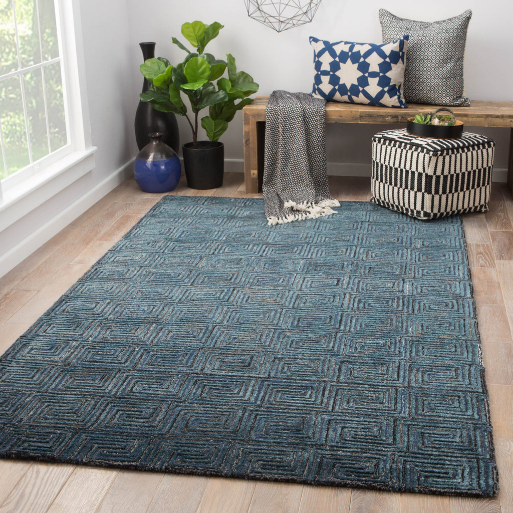 Jaipur Living Capital Harkness CAP01 Blue Area Rug Lifestyle Image Feature