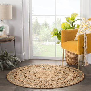 Jaipur Living Cercles Peony CEC03 Beige/Gray Area Rug Room Scene Image