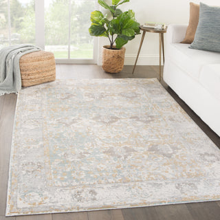 Jaipur Living Ceres Chyenne CER10 Gray/Blue Area Rug Lifestyle Image Feature