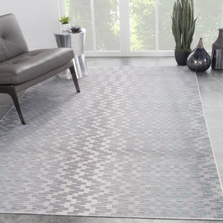 Jaipur Living Ceres Olia CER15 Light Gray/Aqua Area Rug Lifestyle Image Feature