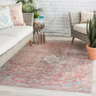 Jaipur Living Chateau Foix CHT01 Red/Light Blue Area Rug Lifestyle Image Feature