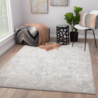 Jaipur Living Cirque Lianna CIQ04 Gray/White Area Rug Lifestyle Image Feature