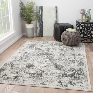 Jaipur Living Cirque Yvie CIQ06 White/Gray Area Rug Lifestyle Image Feature