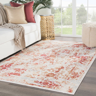 Jaipur Living Cirque Dreslyn CIQ14 Red/Light Gray Area Rug Lifestyle Image Feature