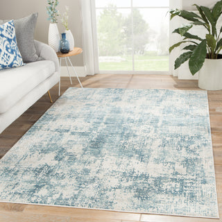 Jaipur Living Cirque Eero CIQ21 Blue/Ivory Area Rug Lifestyle Image Feature