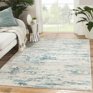 Jaipur Living Cirque Celil CIQ25 Ivory/Blue Area Rug Lifestyle Image Feature