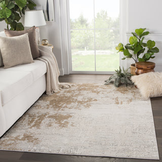 Jaipur Living Cirque Resa CIQ28 Gray/Gold Area Rug Lifestyle Image Feature