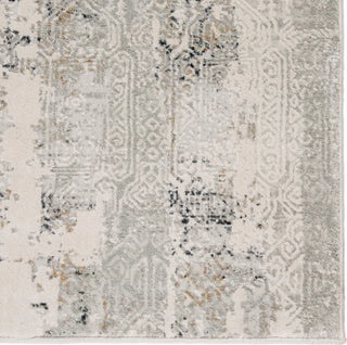 Jaipur Living Cirque Jaspal CIQ35 Gray/White Area Rug Corner Close Up Image