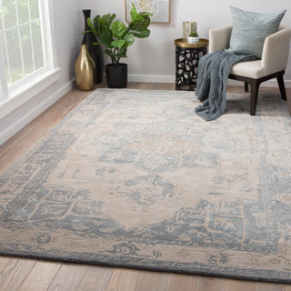 Jaipur Living Citrine Wallace CIT01 Beige/Blue Area Rug Lifestyle Image Feature