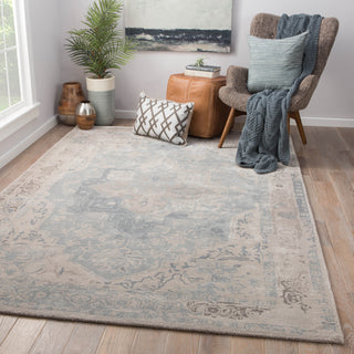 Jaipur Living Citrine Bronde CIT04 Gray/Light Blue Area Rug Lifestyle Image Feature