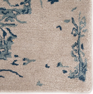 Jaipur Living Citrine Margate CIT06 Light Gray/Blue Area Rug Corner Close Up Image