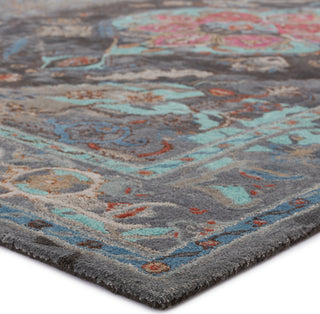 Jaipur Living Citrine Raisa CIT08 Gray/Aqua Area Rug Corner Image