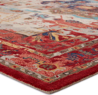 Jaipur Living Citrine Lilith CIT09 Red/Aqua Area Rug Corner Image