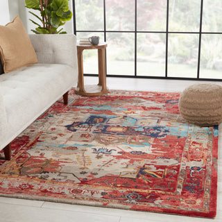 Jaipur Living Citrine Lilith CIT09 Red/Aqua Area Rug Lifestyle Image Feature